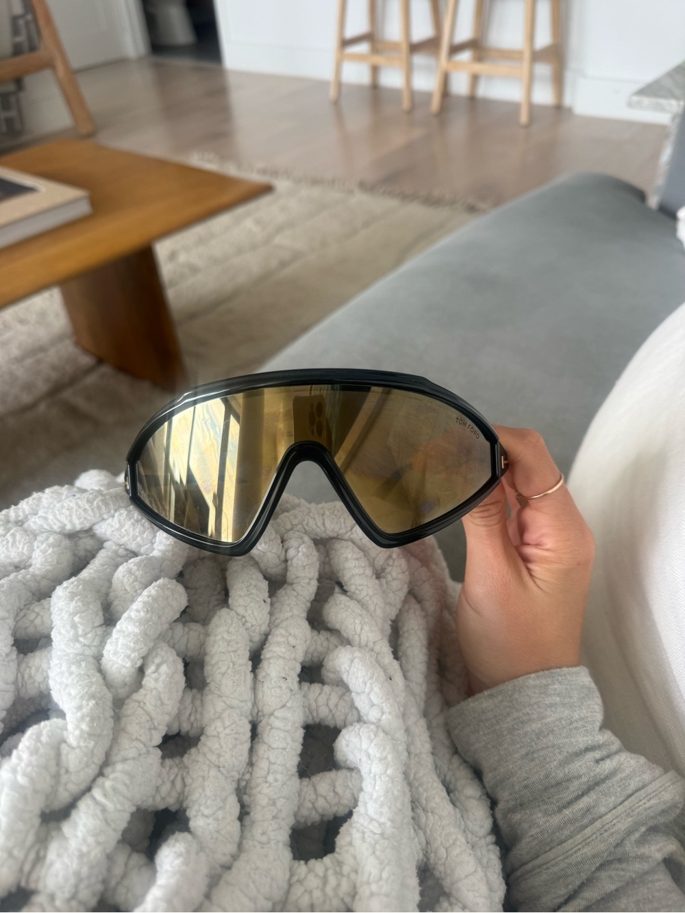 Tom Ford Black lorna glasses with Gold-Tinted Lens